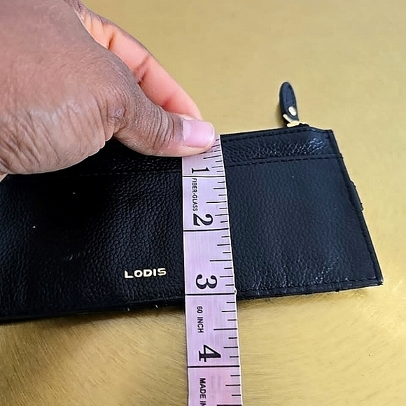 Lodis Leather Black Wallet Slim Credit Card slots Zip coin compartment 🌴 - Picture 3 of 6